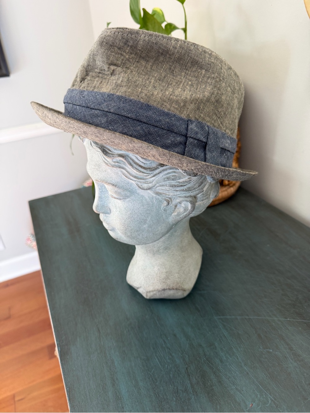 Lids Gray & Blue Linen Blend Fedora Trilby Hat